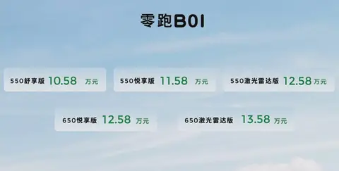 新车上市 | 零跑B01开启预售，预售价10.58万元起，对标小鹏MONA M03